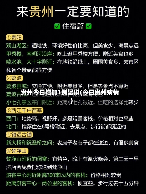 贵州今日增加1例疑似(今日贵州病情)-第2张图片