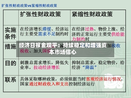 经济日报金观平：持续稳定和增强资本市场信心
