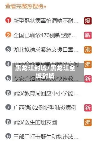黑龙江封城/黑龙江全城封城