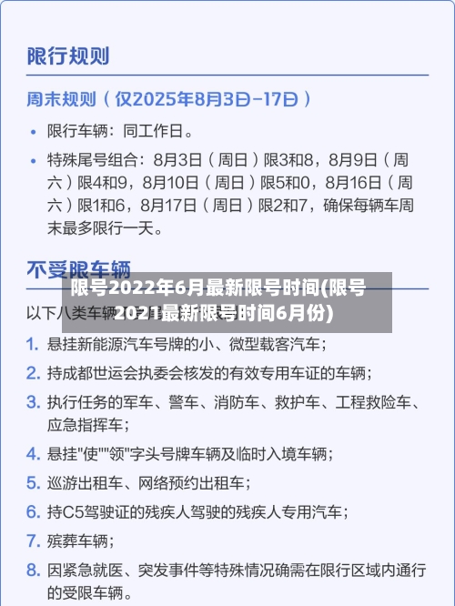 限号2022年6月最新限号时间(限号2021最新限号时间6月份)